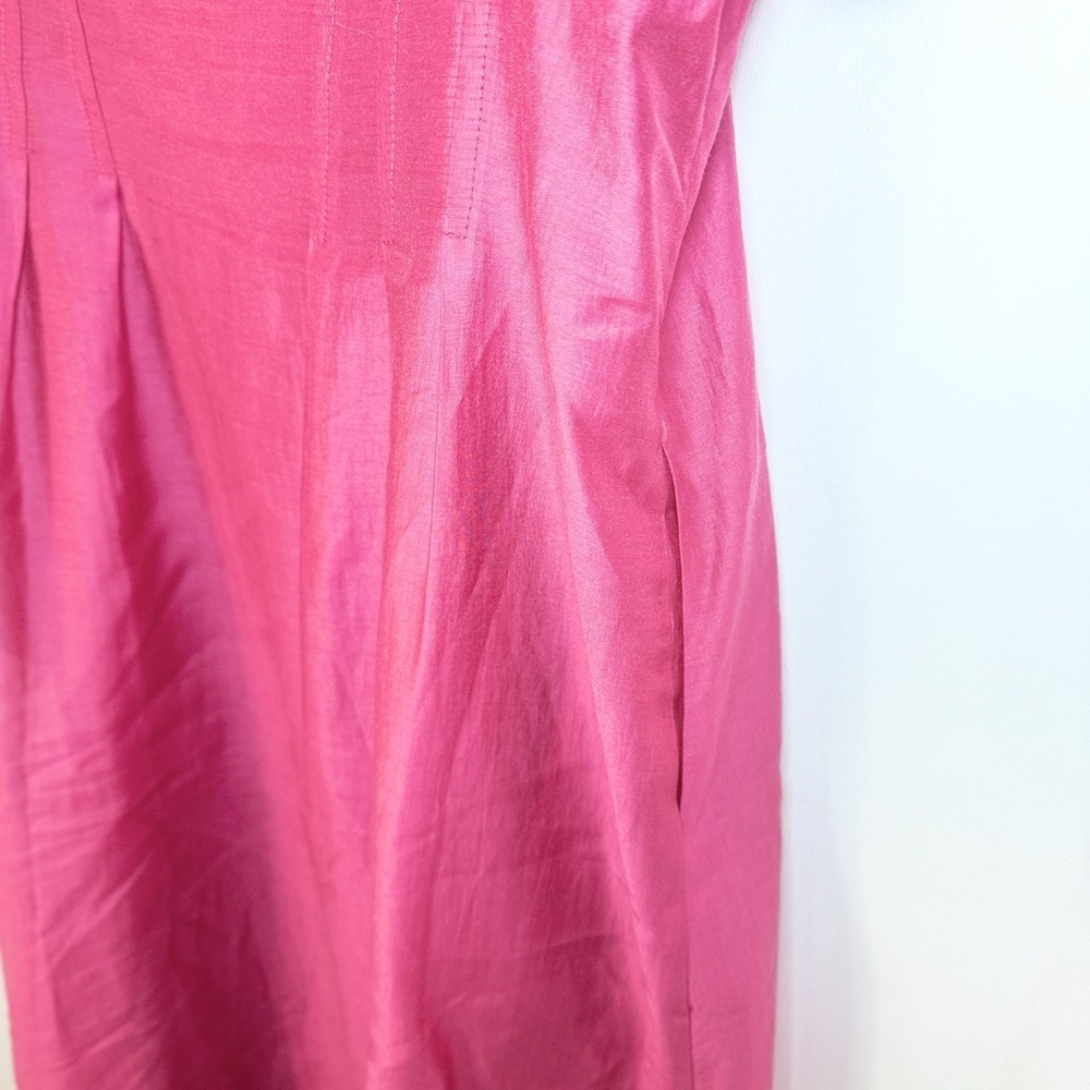 TUCKERNUCK Raspberry Organza Delaney Midi Dress Size XS Puff Sleeves Tailored - Picture 8 of 16